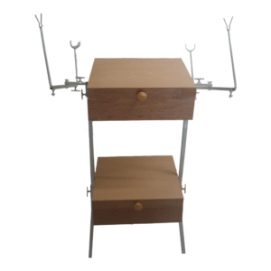 Large Wooden Mutibox and Stainless Steel Plated Stand