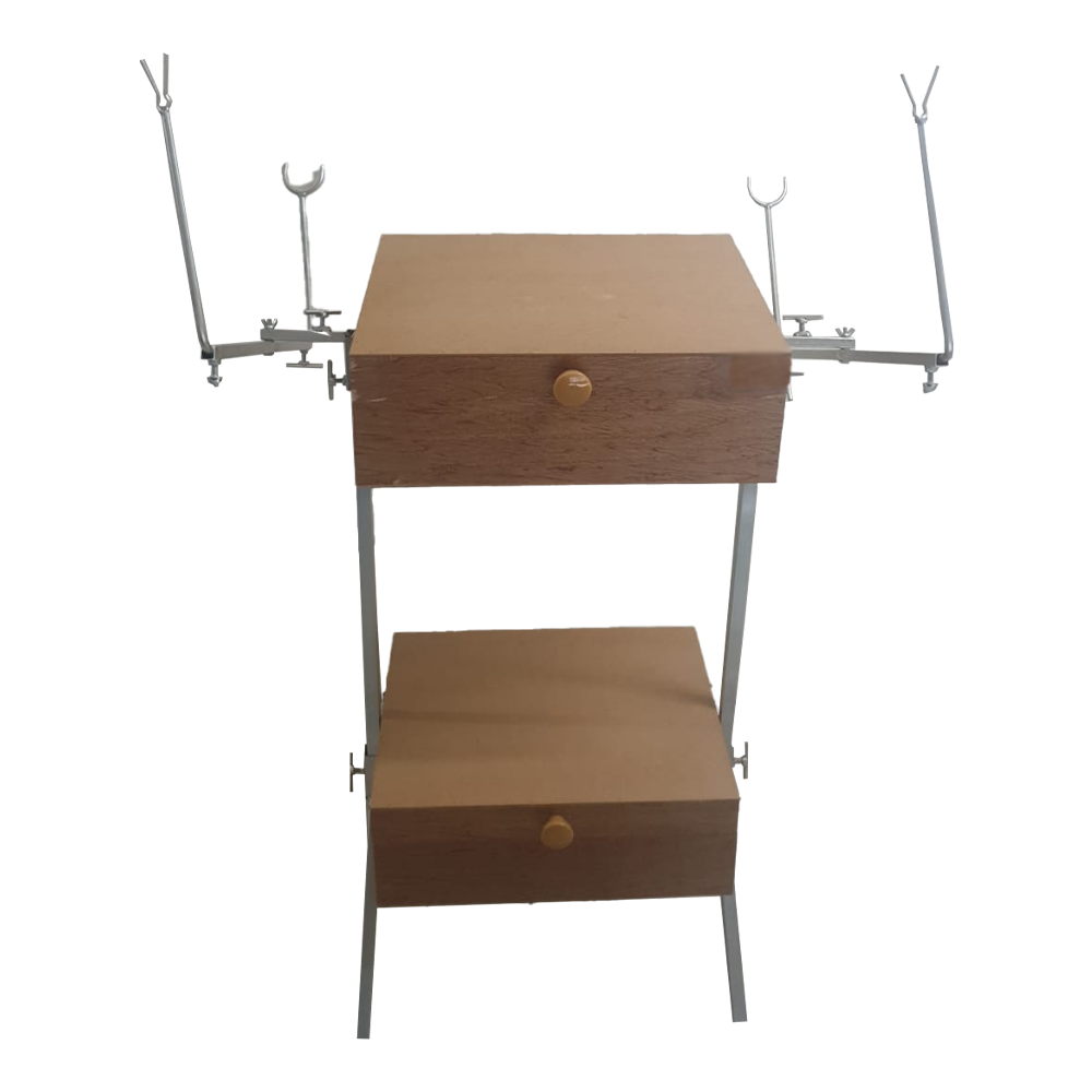 Large Wooden Mutibox and Stainless Steel Plated Stand